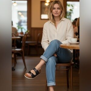 Ann Mashburn - Women's Double-buckle Platform Slide Sandals Size 7